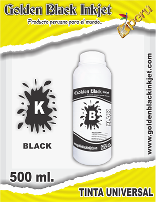 Frasco 500ml de Tinta NEGRA para Recarga de Cartuchos HP, Canon, Lexmark